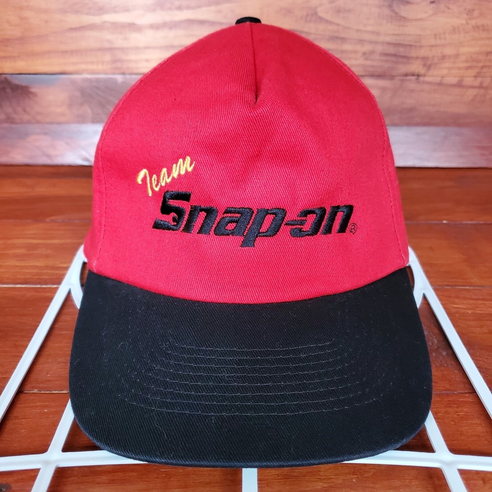 Vintage 90s Snap On Tools Hat Cap Snapback‎ Red KC Products Team Snap On